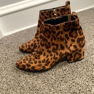 A New Day Leopard Print Heeled Booties size 7
